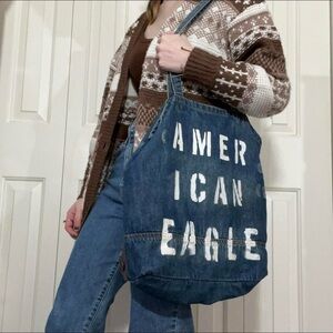 American Eagle Outfitters Blue Denim Tote Bag